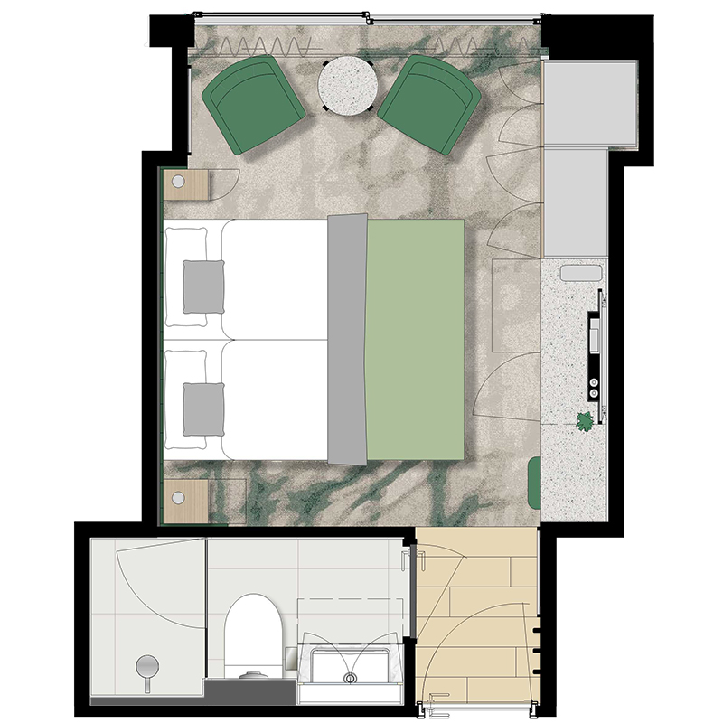 Grundriss 2-Bett Kabine