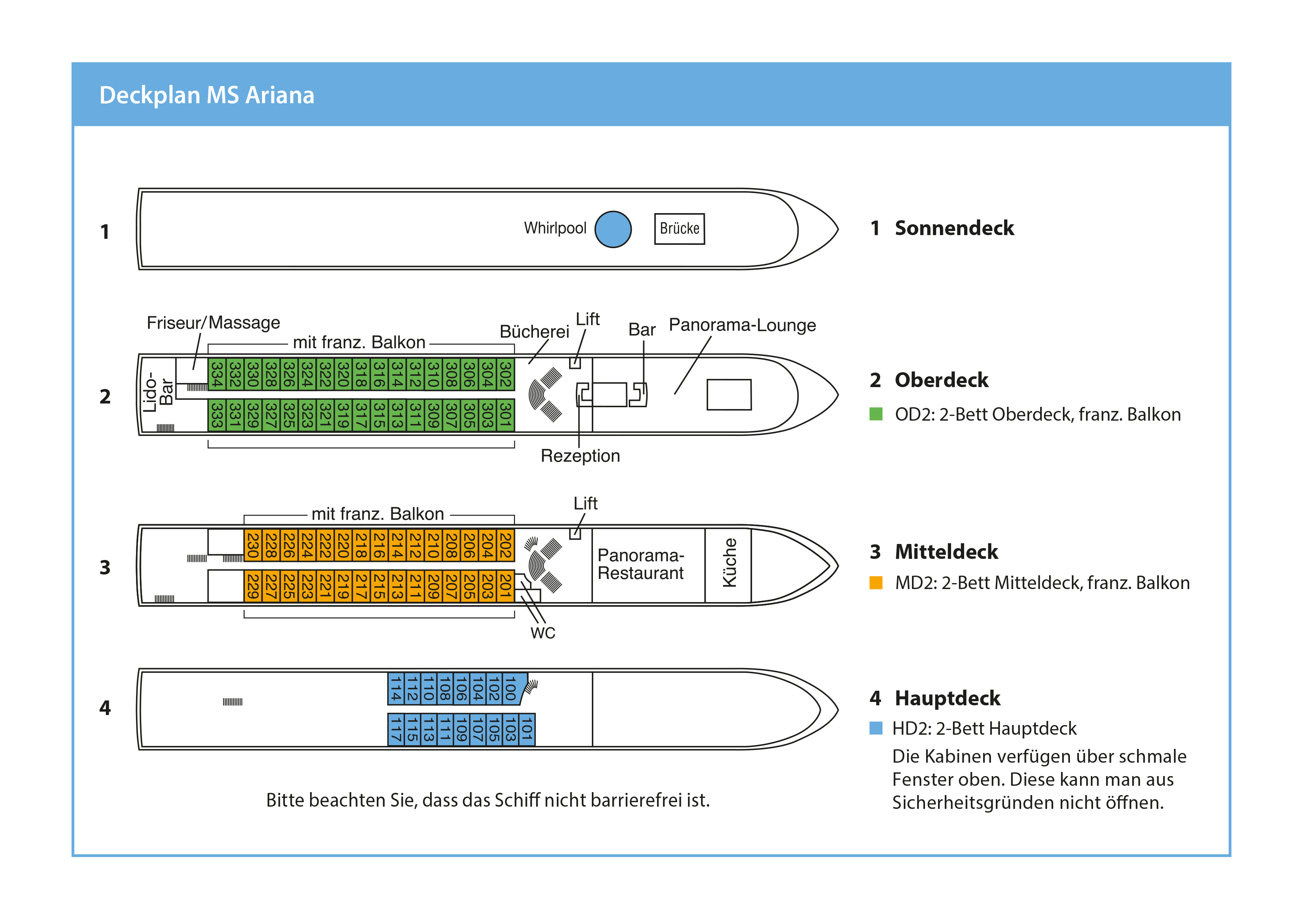 Deckplan MS Ariana