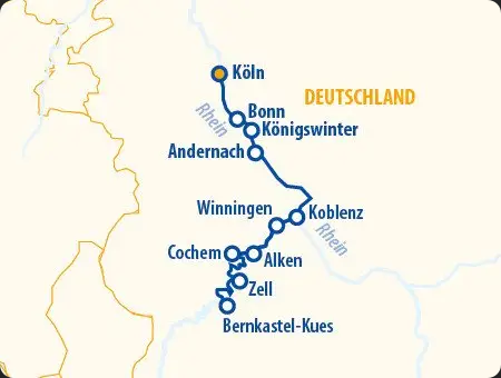 Flusskreuzfahrt mit Hund Route Mosel
