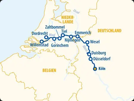 Routenkarte Holland 2026